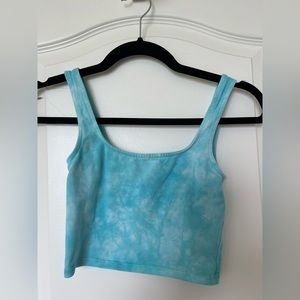 Billabong light blue aqua tie-dye cropped tank top size XS